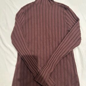 Abercrombie & Fitch Ribbed Cowl Neck Sweater - Deep Brown
